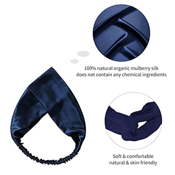 Mulberry Silk Headband Non-Slip Sleep Turban Elegant Minimal Chic Hair Wrap